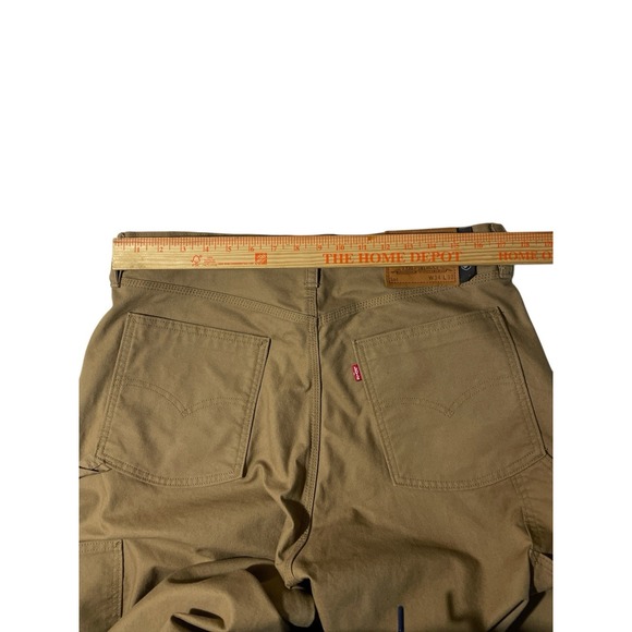 LEVI'S Strong Skateboarding Brown Carpenter Jeans 34/32 (29.5) Button Fly Big‎ E - Picture 9 of 10